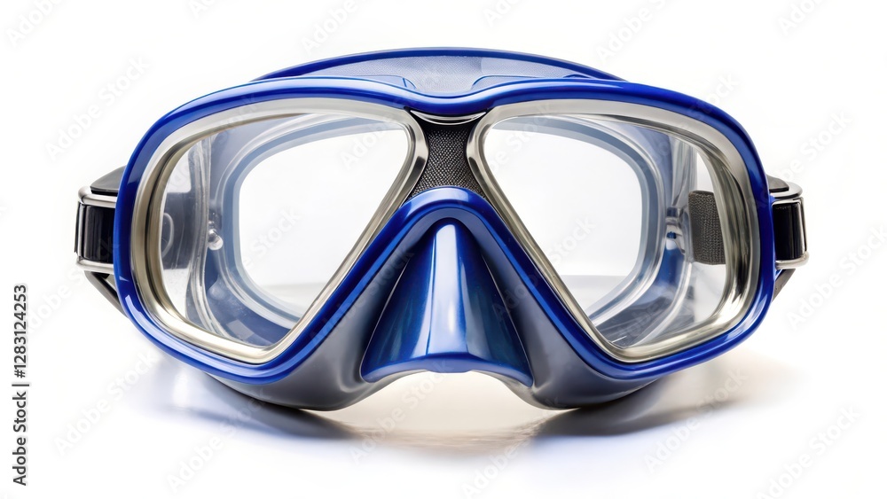 Blue Diving Mask on White Background Blue Diving Mask on White Background