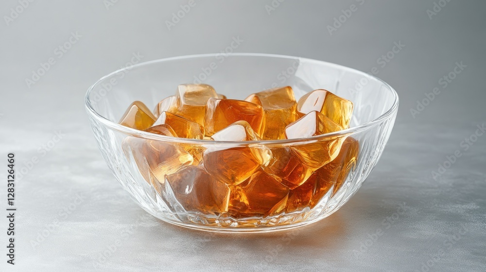 Shiny and translucent sugar palm seeds in syrup, served in a glass dish with soft natural lighting. Shiny and translucent sugar palm seeds in syrup, served in a glass dish with soft natural lighting.