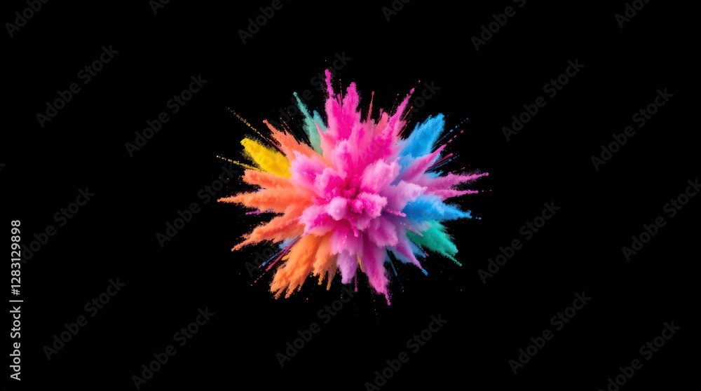 Explosion of colored powder isolated on black background. Abstract colored background
Explosion of colored powder isolated on black background. Abstract colored background