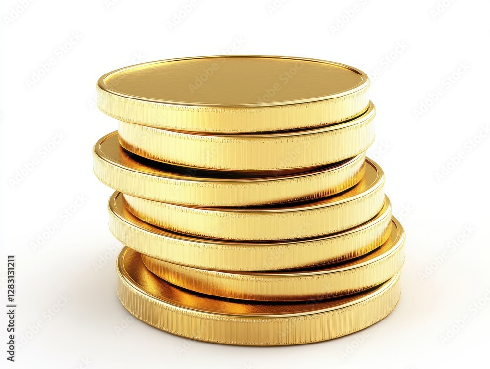 3D Gold Coin Stack Symbolizing Financial Growth and Wealth 3D Gold Coin Stack Symbolizing Financial Growth and Wealth