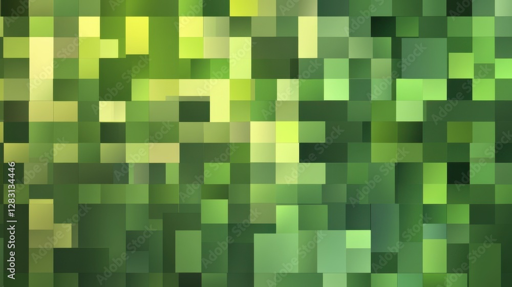 Fototapeta premium Abstract rectangular box geometric green background. 2d style