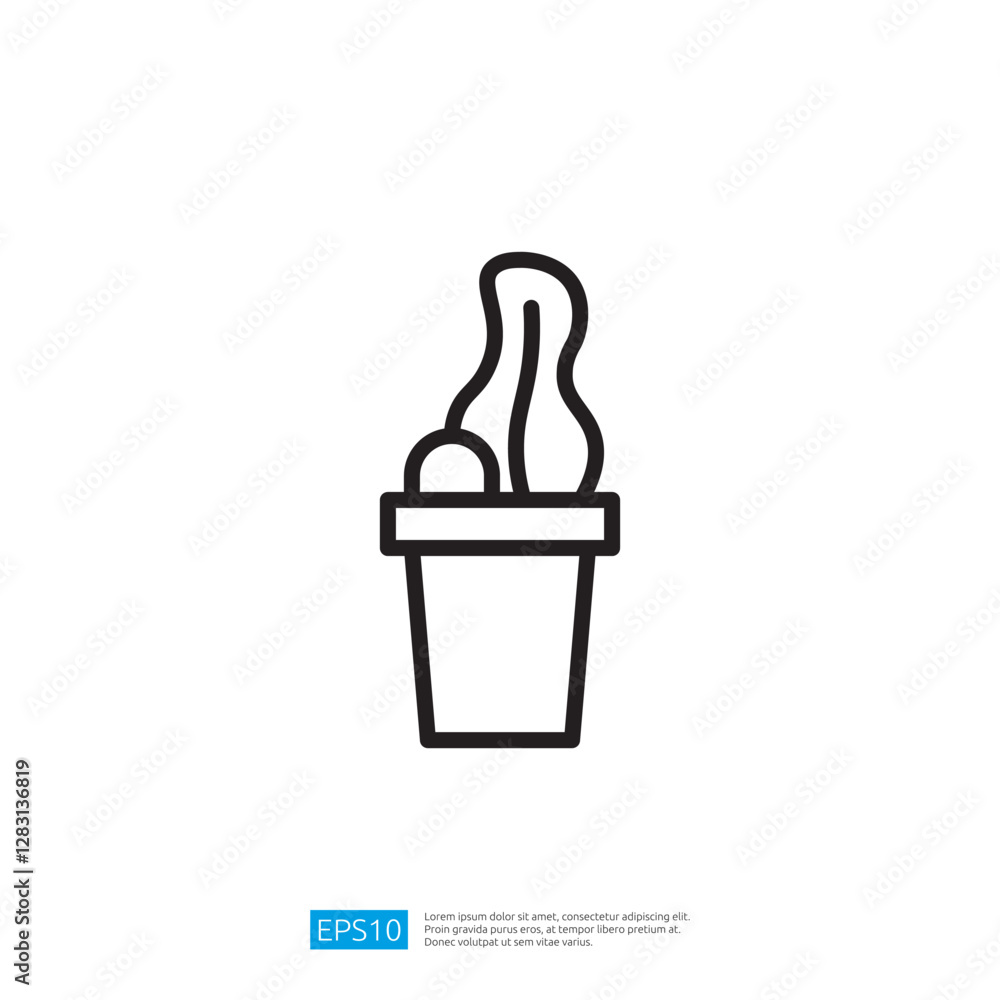 Stylized Minimalist Cactus Icon in a Decorative Pot with Clean Lines and Simple Design Stylized Minimalist Cactus Icon in a Decorative Pot with Clean Lines and Simple Design