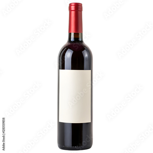 Red wine bottle isolated on a transparent background