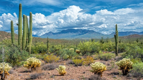 Majestic Sonoran Desert Landscape Under a Dramatic Sky