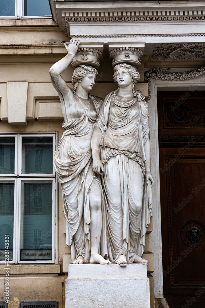 Caryatids on door of Austrian National Library, Vienna