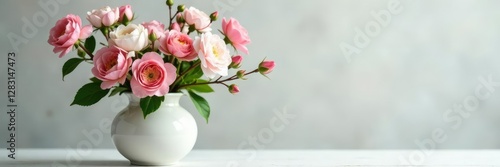 Wallpaper Mural Delicate white vase filled with fresh flowers, spring, garden, branches Torontodigital.ca