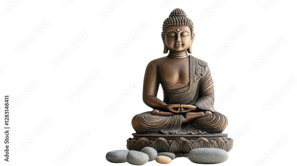 Fototapeta premium Meditation spa relaxation concept isolated on white background 