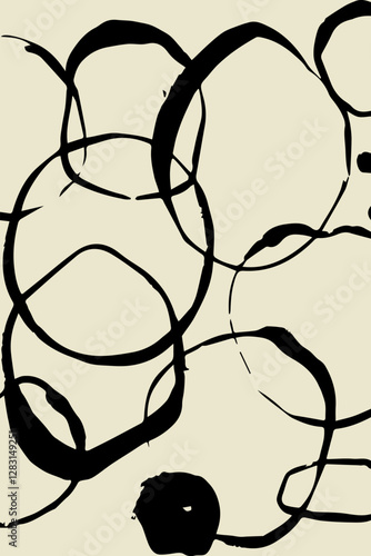 Trendy minimalist seamless pattern with abstract creative artistic hand drawn composition ideal for interior design, wallpaper, minimal background, vector illustration