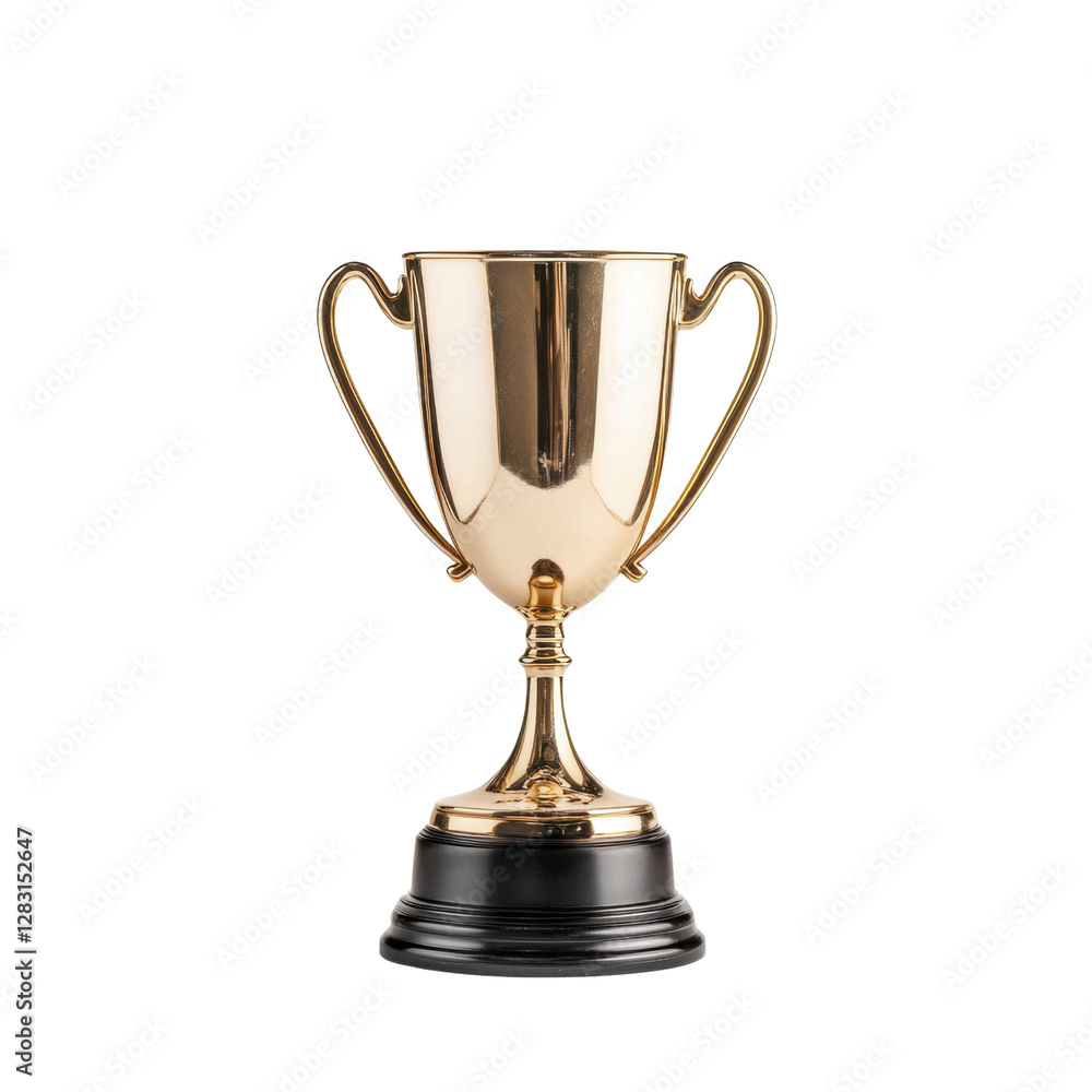 Elegant golden trophy on a black base Elegant golden trophy on a black base