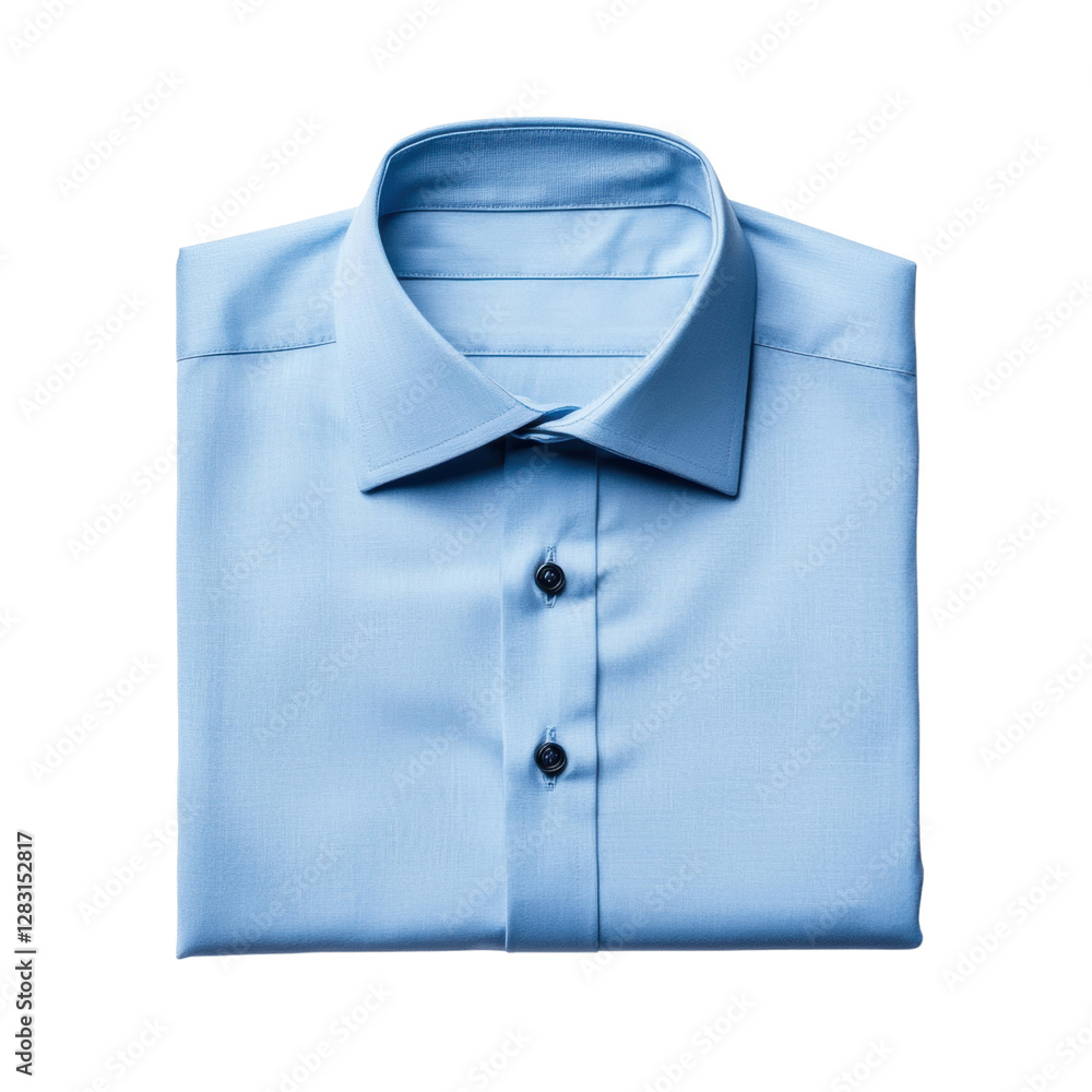 Folded light blue dress shirt on a black background Folded light blue dress shirt on a black background