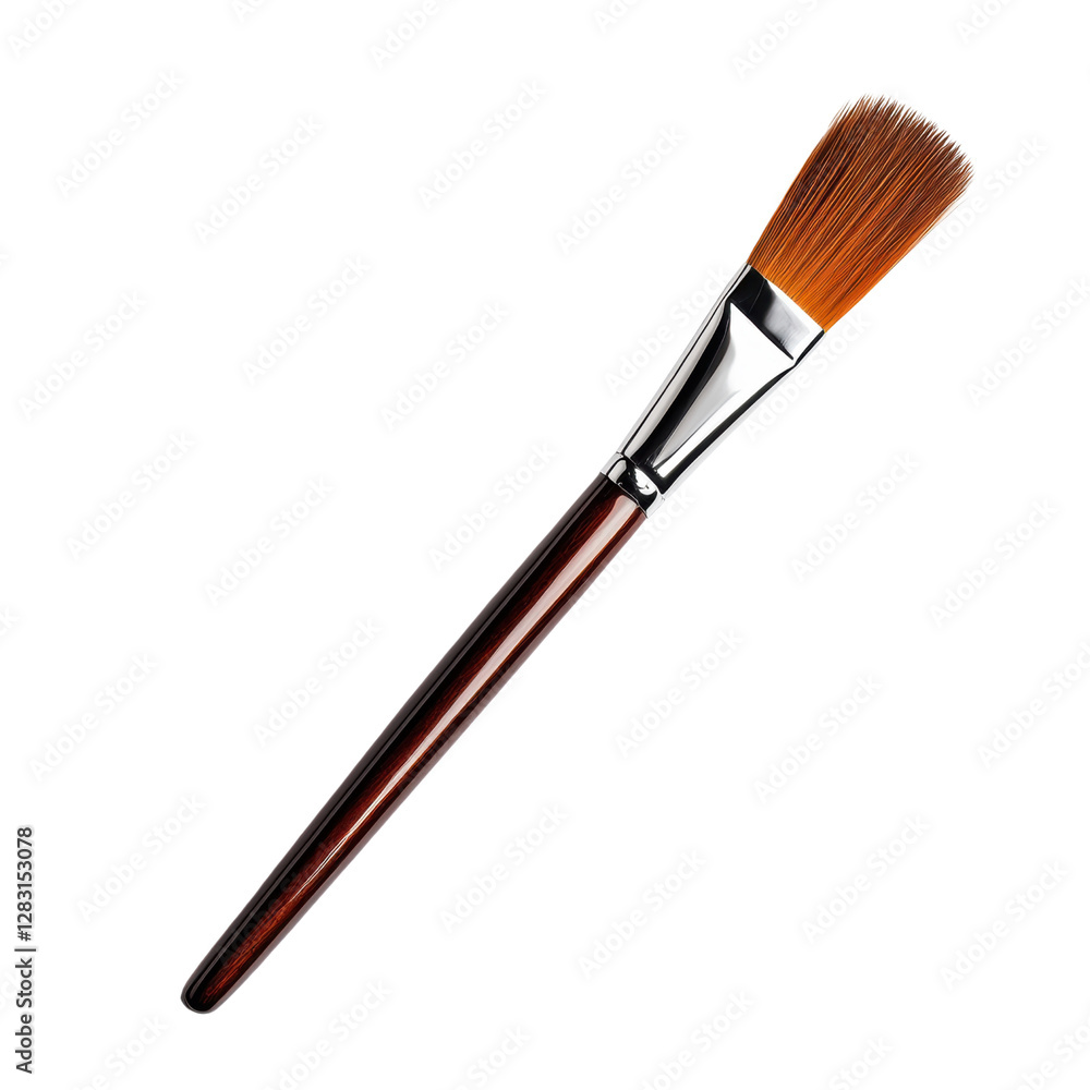 Professional makeup brush with soft bristles on black background Professional makeup brush with soft bristles on black background