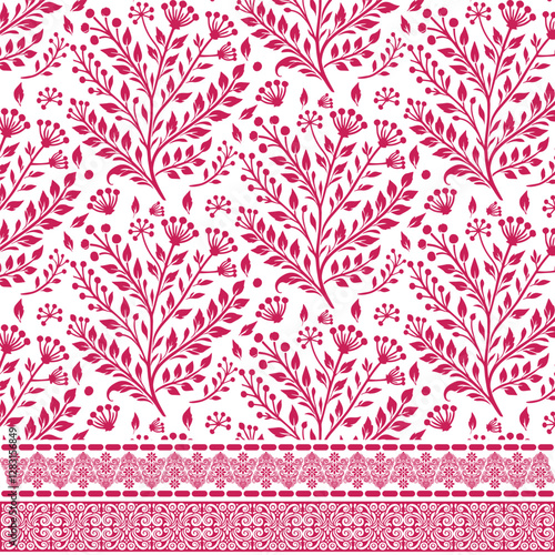 Wallpaper Mural seamless floral artwork with ornamental border texture for elegant wrapping templates and posters
 Torontodigital.ca
