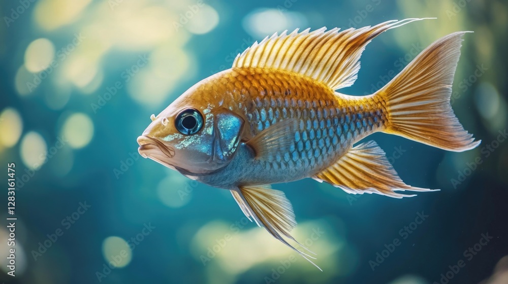 A close-up shot of a fish with a blurred background A close-up shot of a fish with a blurred background