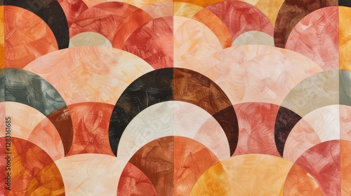 The semicircular pattern persists, now in warmer tones to complement the foreground.