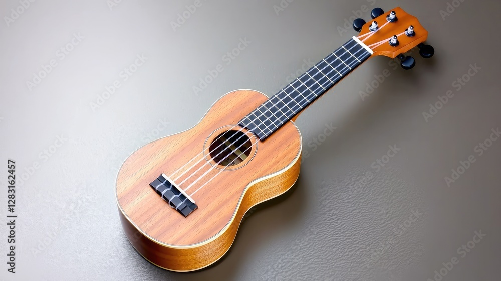 Fototapeta premium Ukulele on grey background, music instrument
