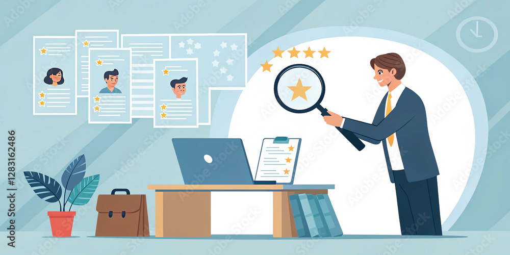 Executive in HRM Human Resource Management Concept Holding Strategy Document Executive in HRM Human Resource Management Concept Holding Strategy Document