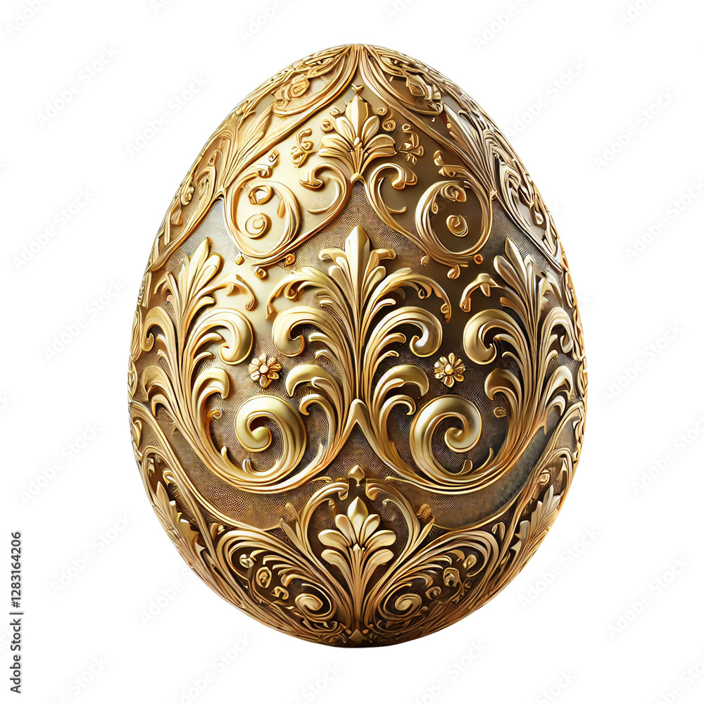 Beautiful ornate golden Easter egg design. Beautiful ornate golden Easter egg design.