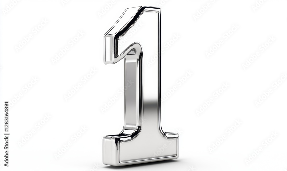 3D Silver Number One on White Background for Rankings 3D Silver Number One on White Background for Rankings