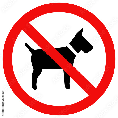 No dog sign. No dogs allowed sign. Flat vector illustration simple design.