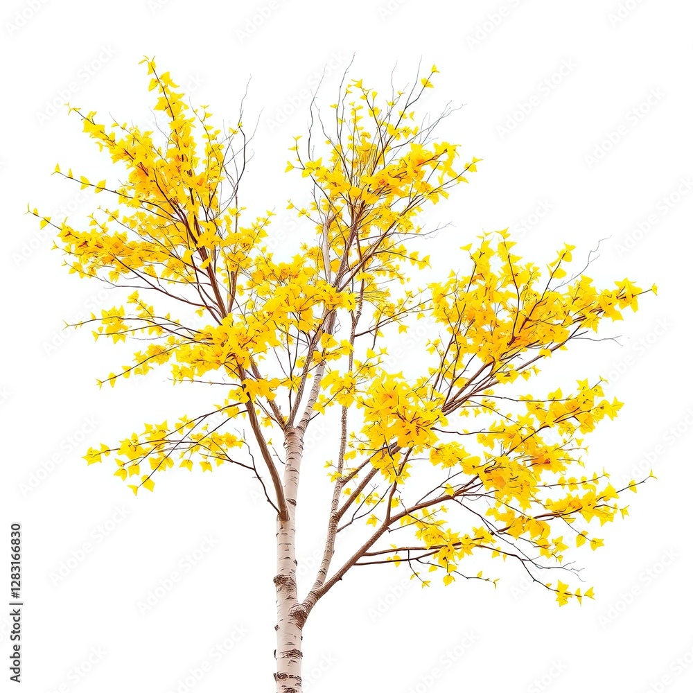 Small tree with vibrant yellow autumn leaves Small tree with vibrant yellow autumn leaves