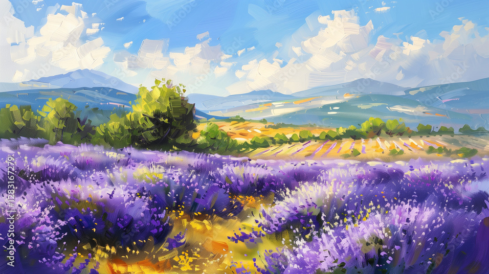 Fototapeta premium landscape with lavender