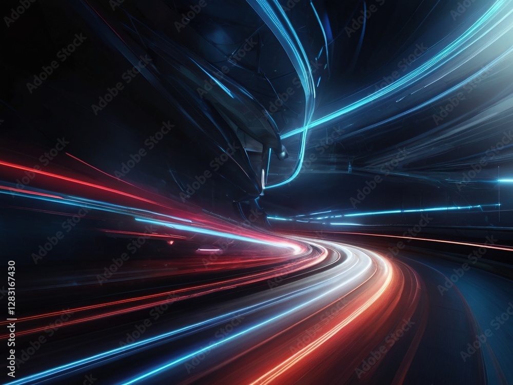 Futuristic Neon Highway – Speed Light Trails in Cyberpunk City Futuristic Neon Highway – Speed Light Trails in Cyberpunk City