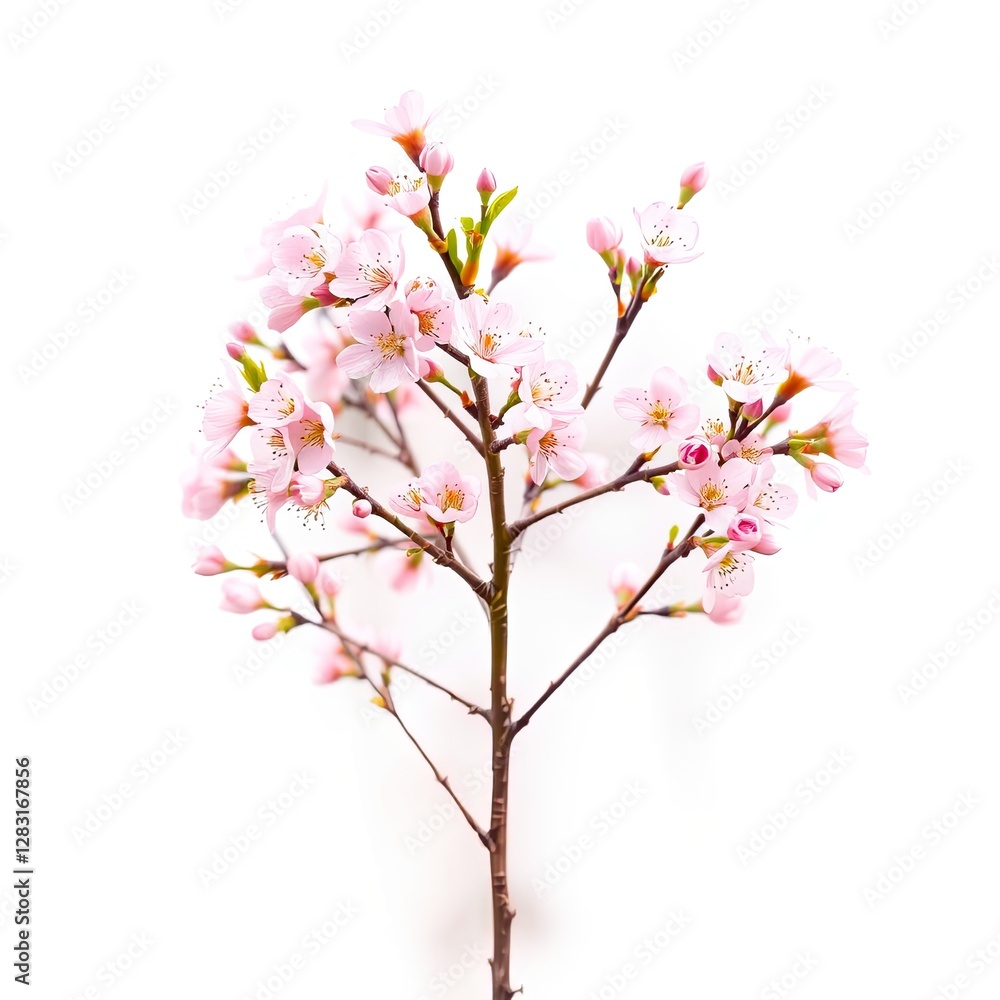 Delicate Pink Blossoms on a Branch in Spring Delicate Pink Blossoms on a Branch in Spring
