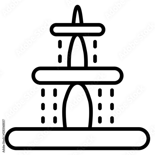 fountain icon with outline style. Suitable for website design, logo, app and UI. Based on the size of the icon in general, so it can be reduced.
