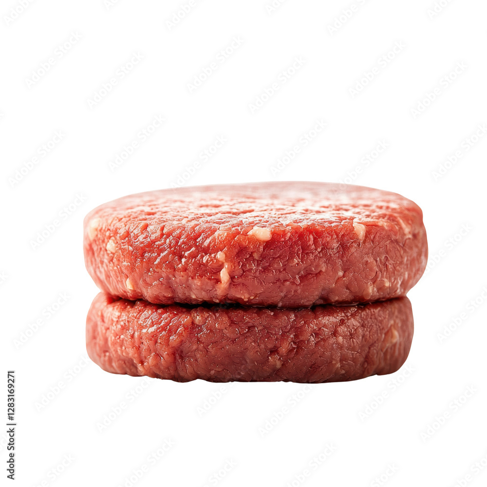 Fresh raw beef patties ready for grilling Fresh raw beef patties ready for grilling