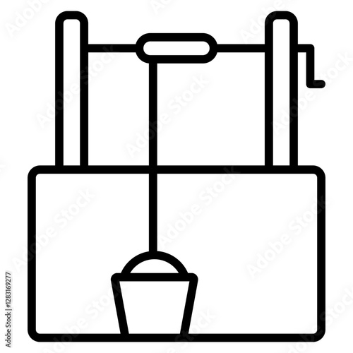 Well icon with outline style. Suitable for website design, logo, app and UI. Based on the size of the icon in general, so it can be reduced.