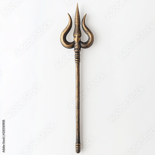 Trishul (Shiva’s trident) on a white background