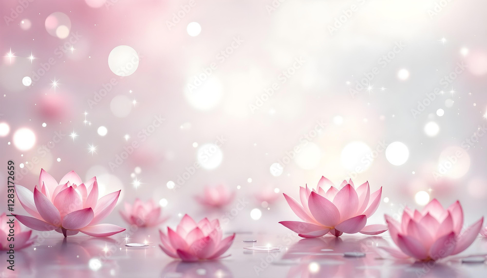 Pink lotus flowers in bloom background beauty cosmetics sale Pink lotus flowers in bloom background beauty cosmetics sale