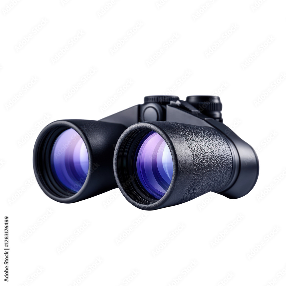 High-quality binoculars with purple-tinted lenses High-quality binoculars with purple-tinted lenses