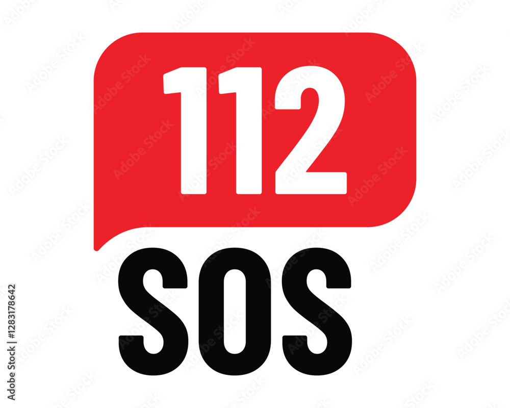 Red 112 SOS Emergency Call Icon Universal Safety Sign High Quality Vector Red 112 SOS Emergency Call Icon Universal Safety Sign High Quality Vector
