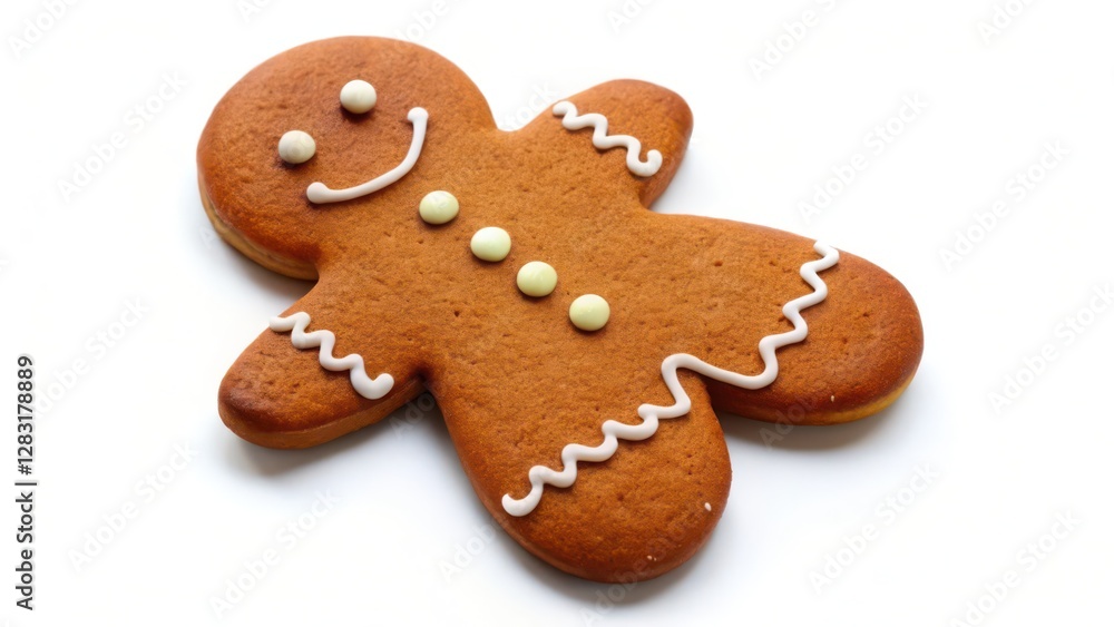 Gingerbread Man Cookie on White Background Gingerbread Man Cookie on White Background