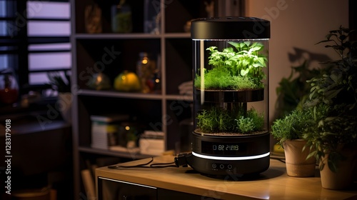 Wallpaper Mural Compact Indoor Herb Garden with Innovative Smart LED Lighting and Automated Watering Systems for Effortless Sustainable Home Gardening Torontodigital.ca