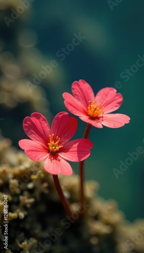 Utricularia australis in shallow water with red-brown flowers, botany, flora, aquatic life