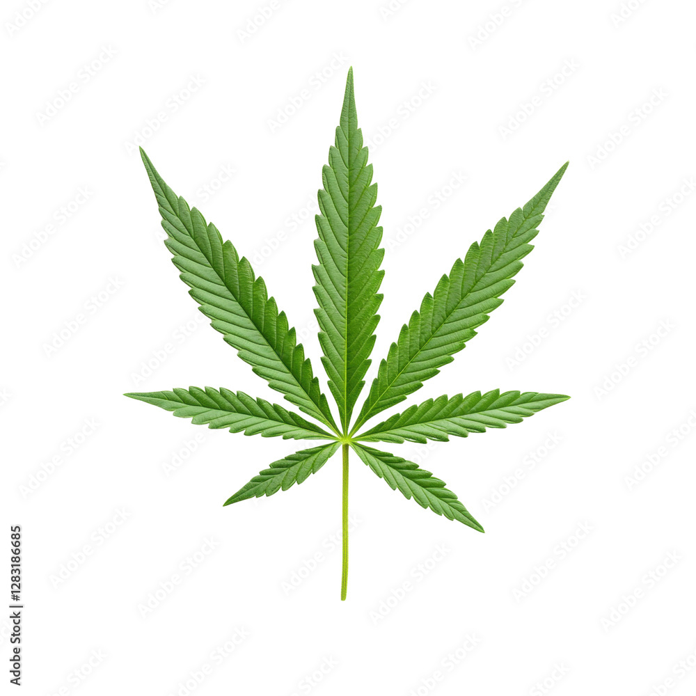 Close-up of a vibrant cannabis leaf Close-up of a vibrant cannabis leaf