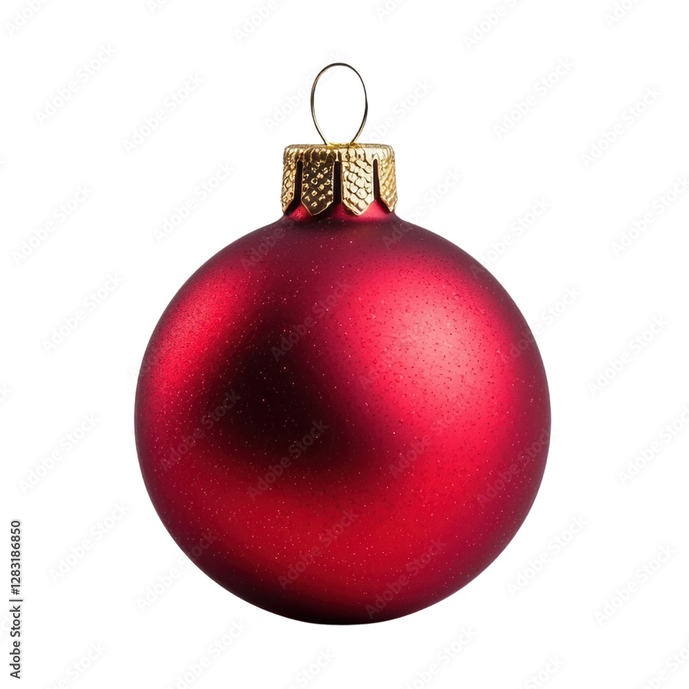Elegant red Christmas ornament with golden cap Elegant red Christmas ornament with golden cap