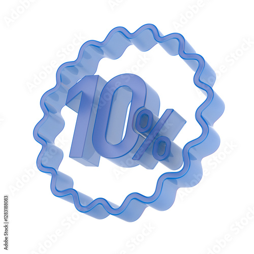 Ten percent on white backgr...