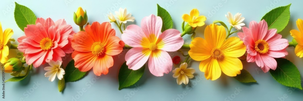 Broche de flores colgado en una rama de limonero, flores artificiales, moda de verano Broche de flores colgado en una rama de limonero, flores artificiales, moda de verano