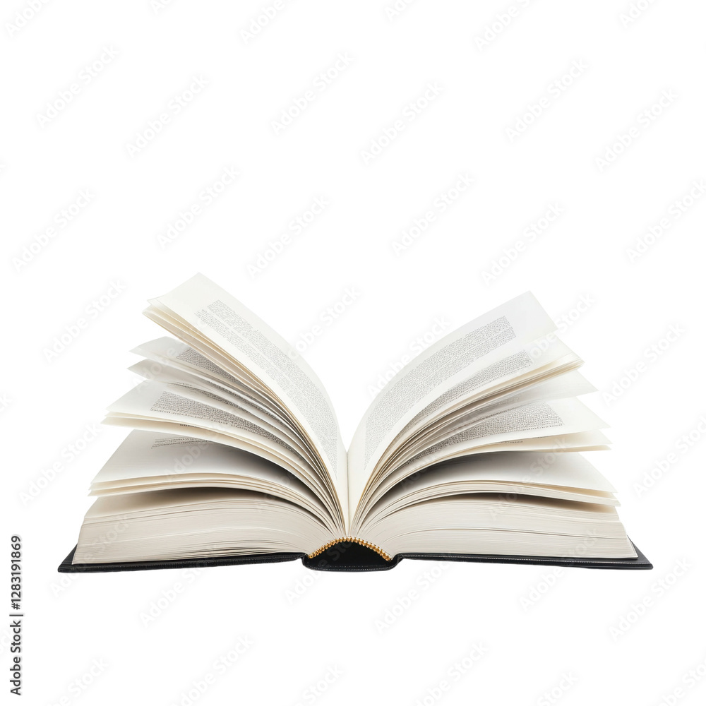 Open book with pages fanned out Open book with pages fanned out