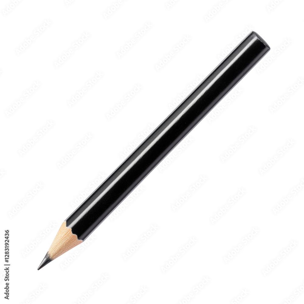 Black pencil with sharpened tip on a black background Black pencil with sharpened tip on a black background