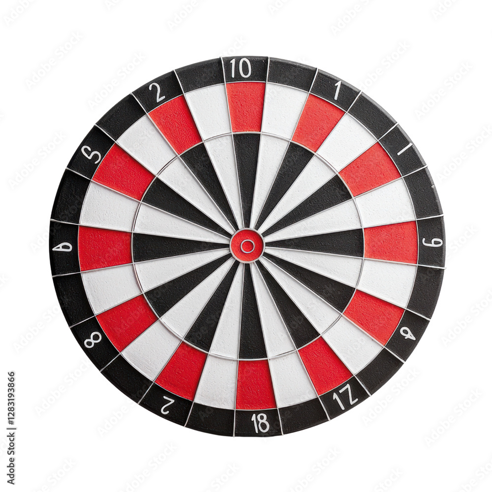 Classic dartboard with numbered segments and vibrant colors Classic dartboard with numbered segments and vibrant colors