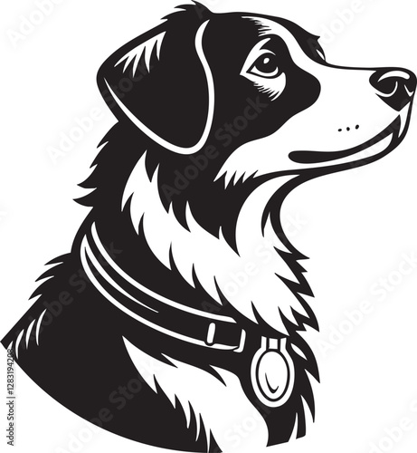 vector illustration of a black dog