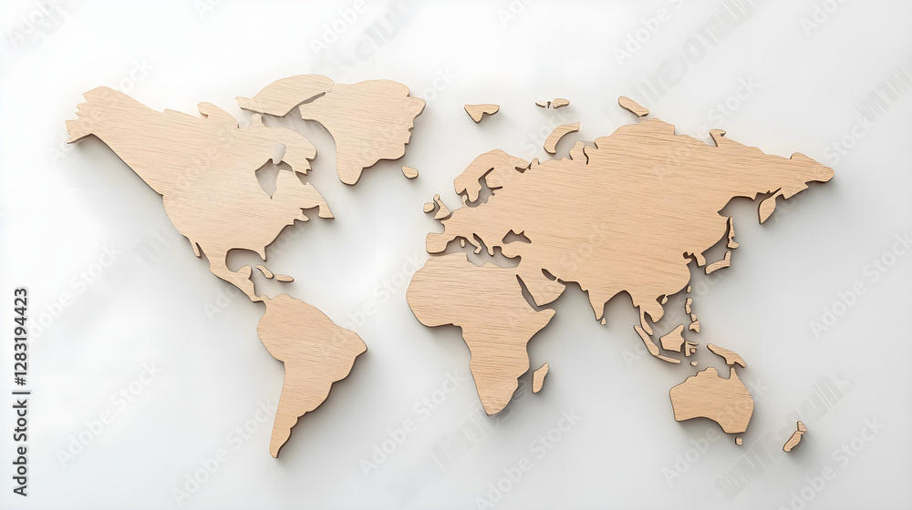 World map design global geography wood art minimalist decor top view creative concept World map design global geography wood art minimalist decor top view creative concept