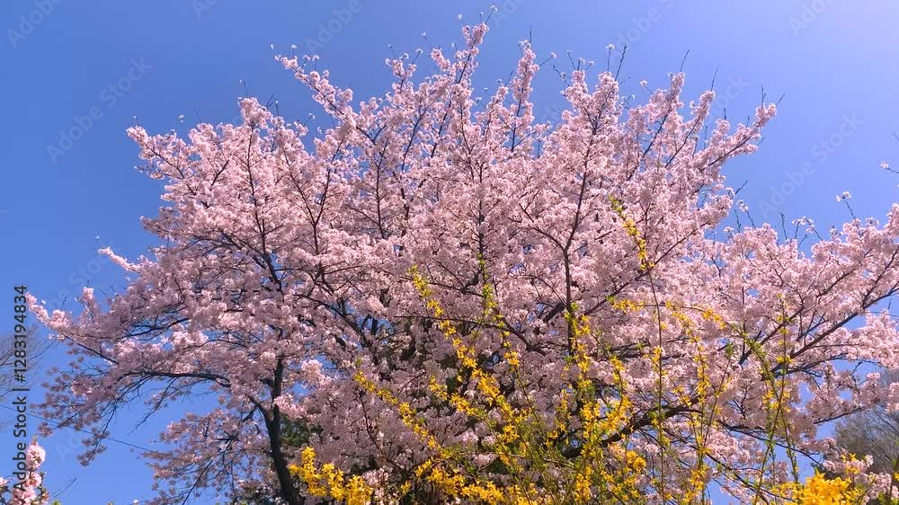 Cherry blossoms and forsythia (Looping) Cherry blossoms and forsythia (Looping)