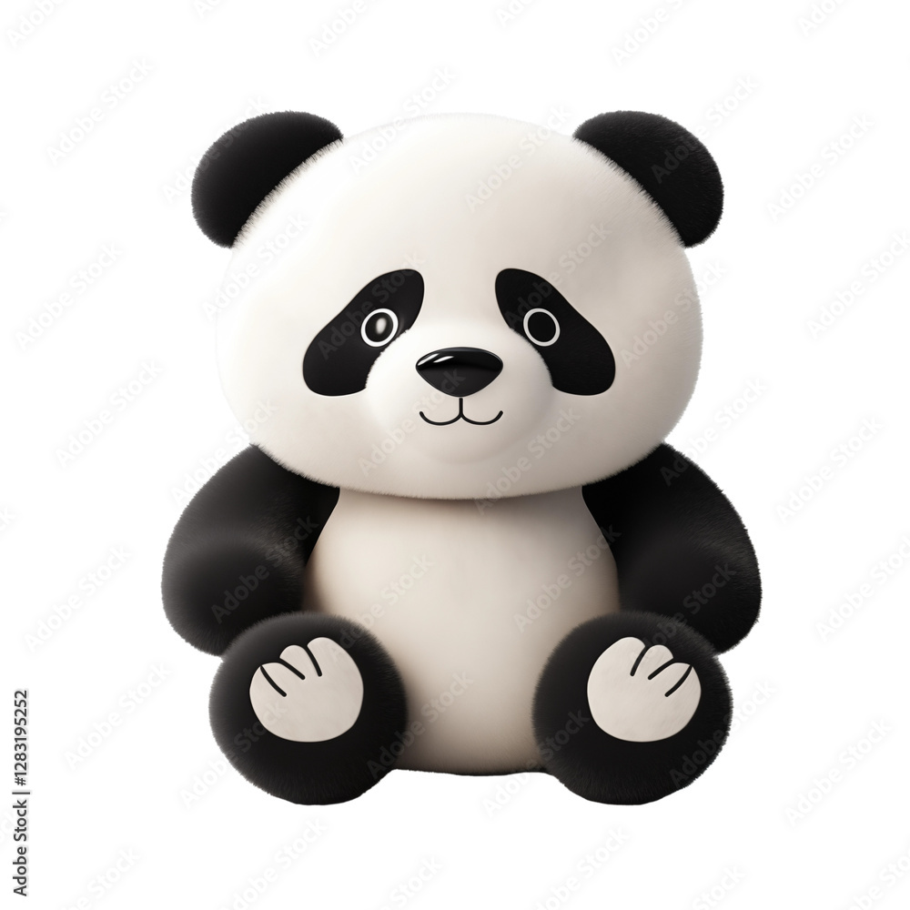 Fototapeta premium chubby panda transparent background 