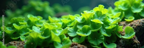 Reticulated algae Hydrodictyon reticulatum in aquatic environment, algae, aquaculture, freshwater photo