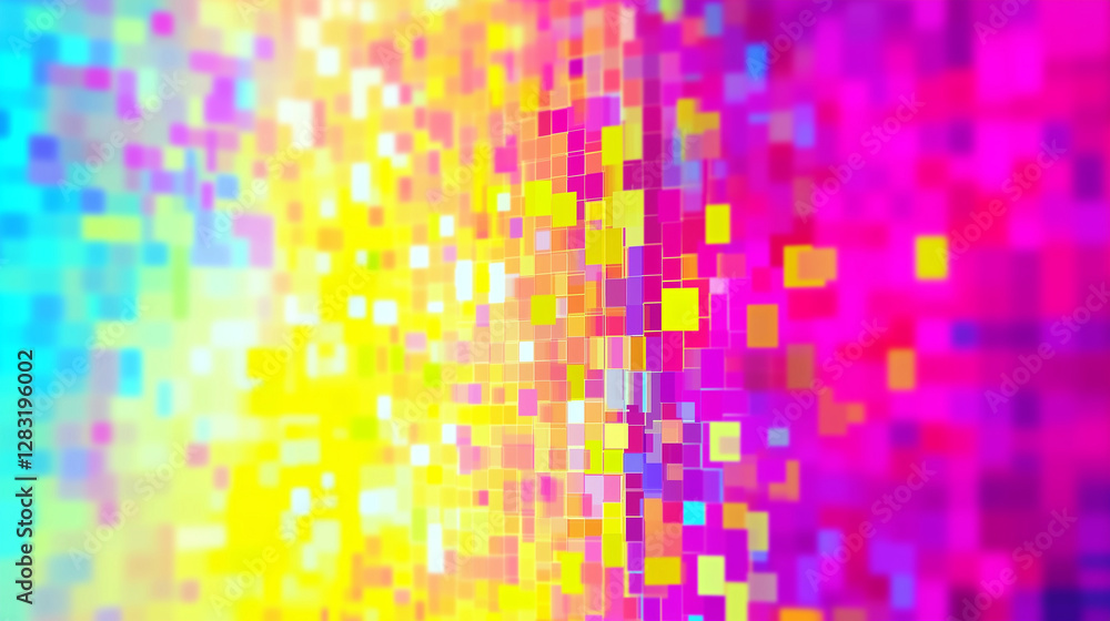 Colorful abstract background with a vibrant pixel pattern, featuring a rainbow gradient mosaic texture with square pixels arranged in a seamless design. This digital artwork serves as a stunning backd Colorful abstract background with a vibrant pixel pattern, featuring a rainbow gradient mosaic texture with square pixels arranged in a seamless design. This digital artwork serves as a stunning backd